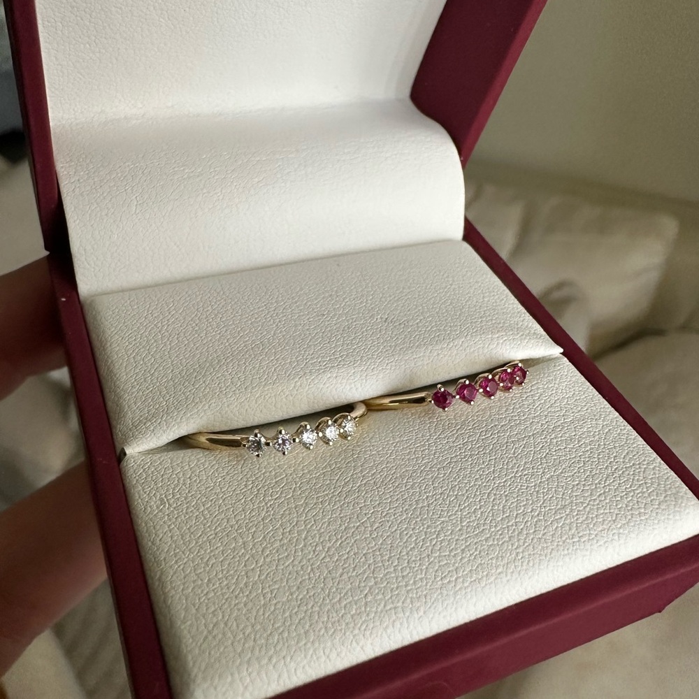 5-Stone Ruby & 5-Stone Diamond rings - Size 7